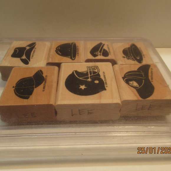1998 STAMPIN UP! Hats Off To You Rubber Stamp Set - 7 Pc Set Retired - Picture 3 of 4